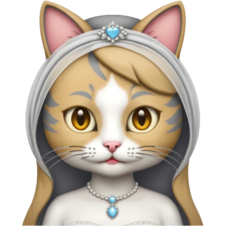 grey cat bride emoji