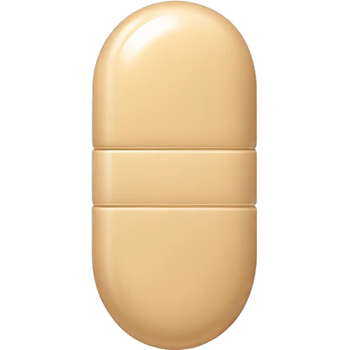 Singular beige pill with a singular line down the center  emoji
