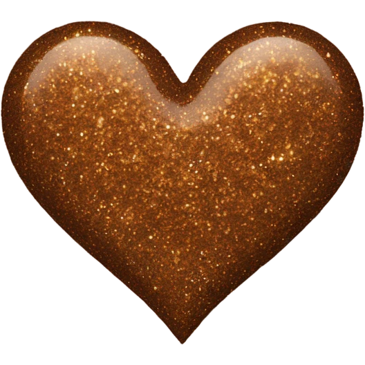 One Brown glitter heart emoji