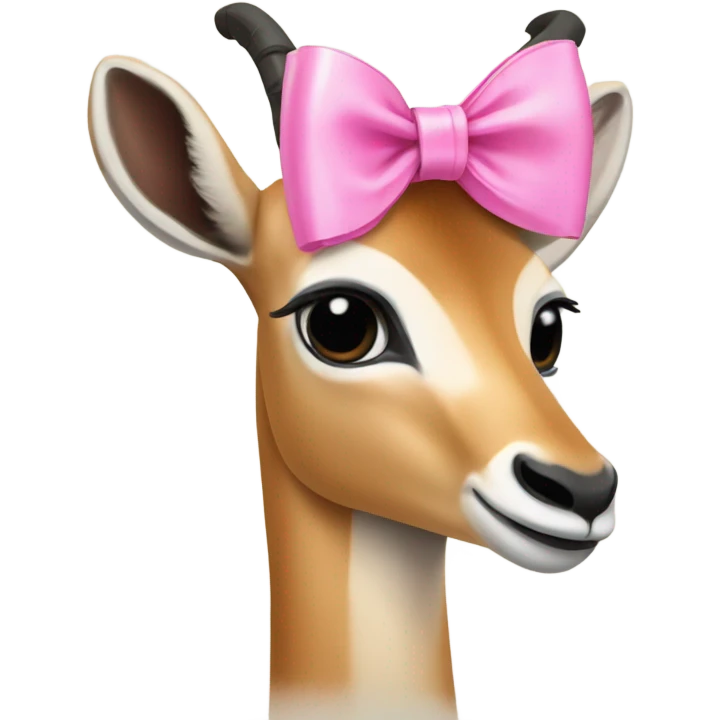 A gazelle with a pink bow on it emoji
