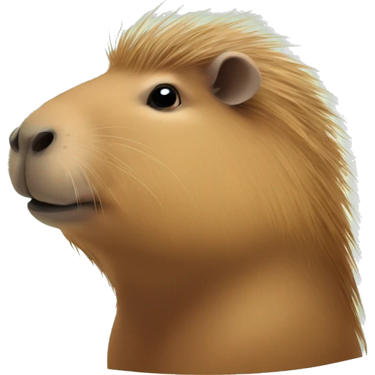 handsome capybara with hair  emoji