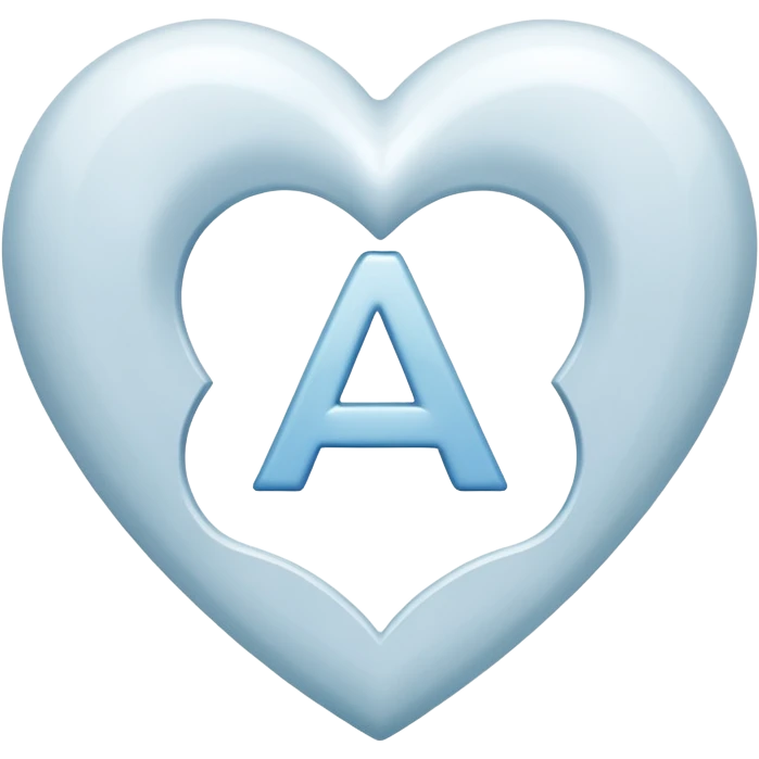 Beyaz kalp içerisininde Aharfi emoji