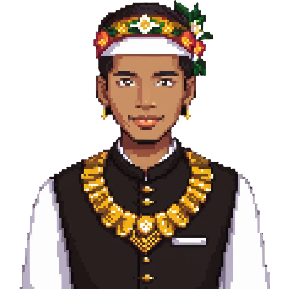 Javanese man wearing a blangkon emoji
