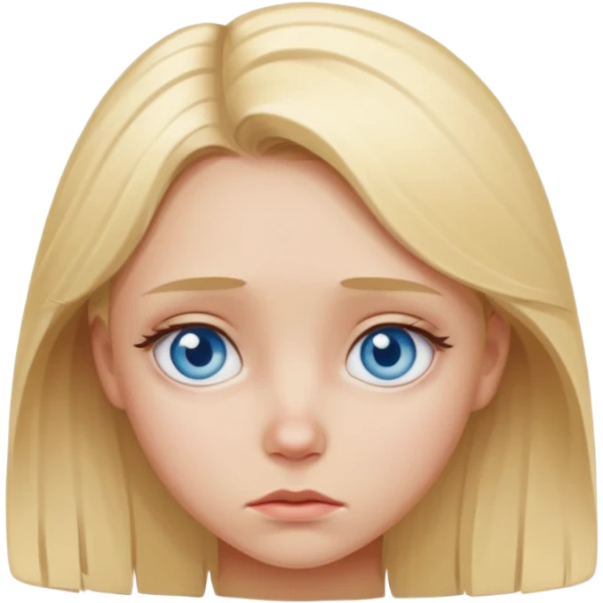 sad blonde girl with blue eyes emoji