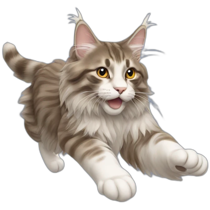 Flying maine coon emoji