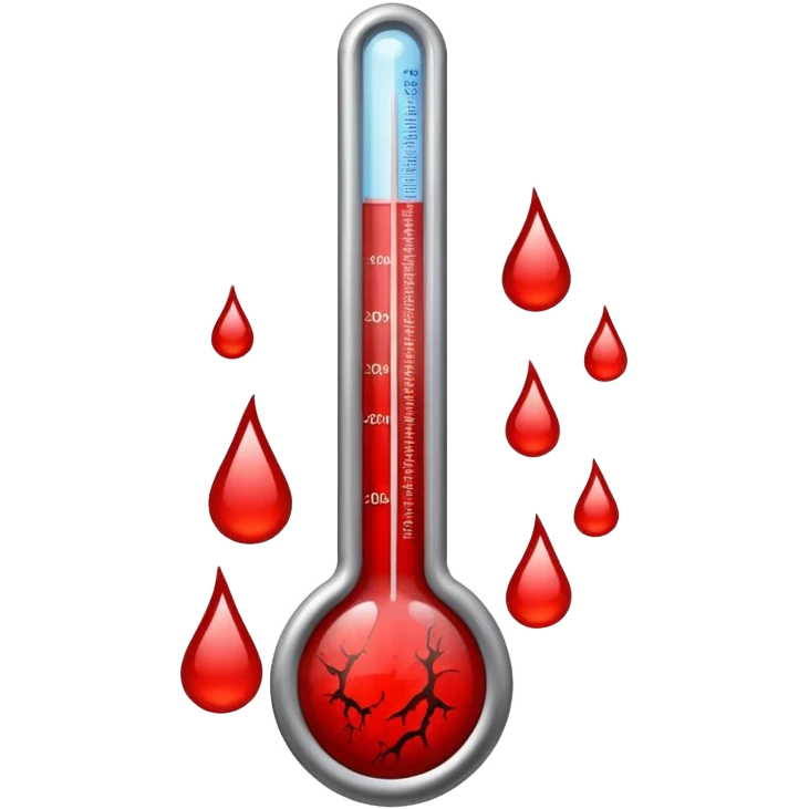 thermometer  with blood stains emoji