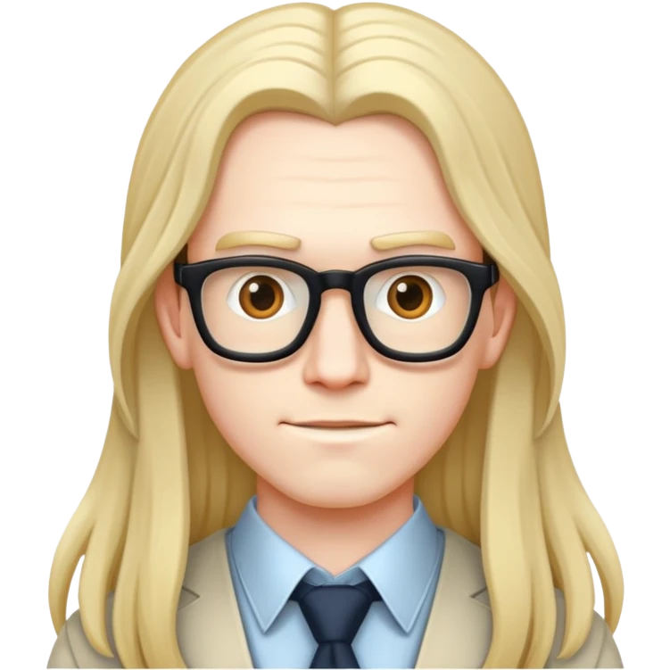 Nerd with long hair emoji