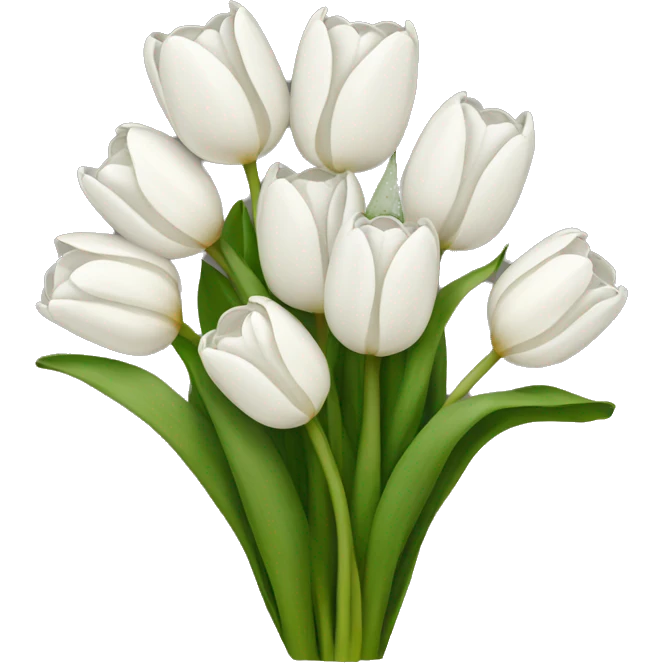 white tulip bouquet  emoji