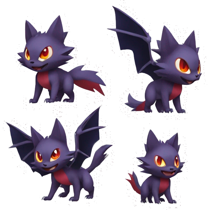 Noibat-Litten-Zoroark full body emoji