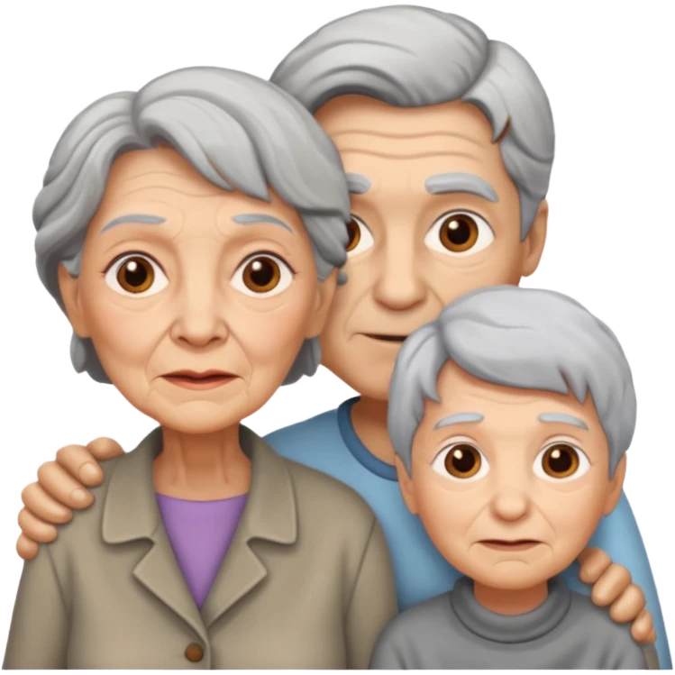 lo mismo que estas haciendo solo coloca alado de la abuela un hombre joven  emoji