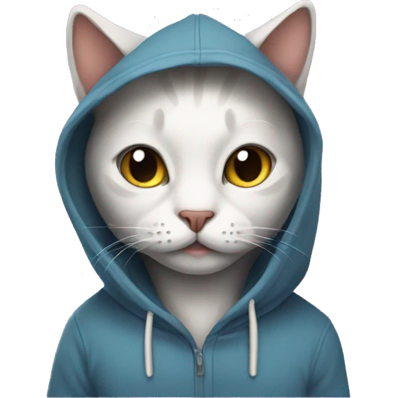 Cat wearing a hoodie emoji