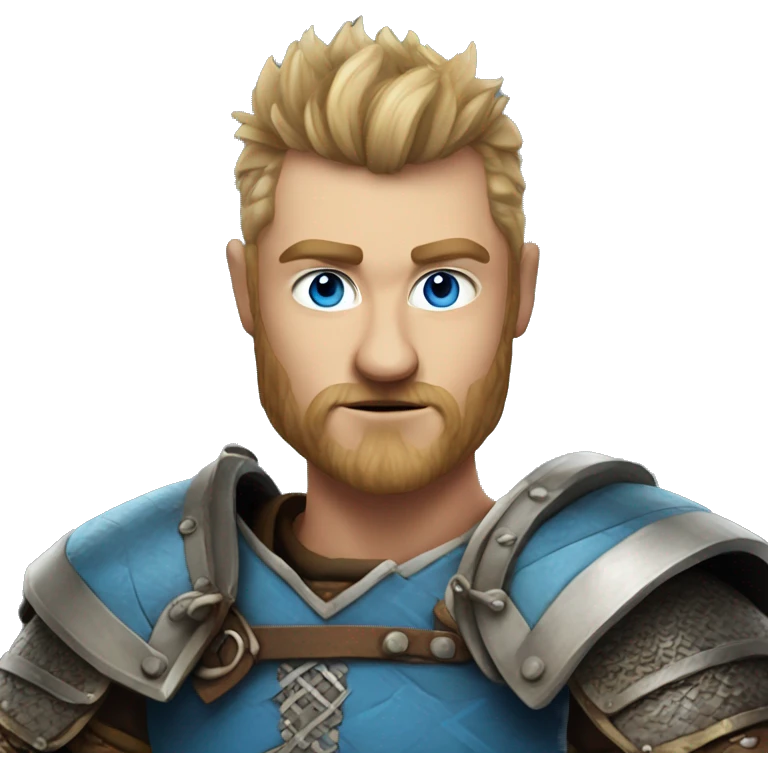 blue eyed man in in Viking armor, mowhawk emoji