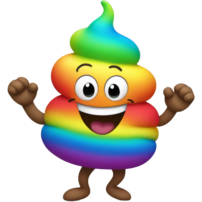 rainbow poop dancing emoji
