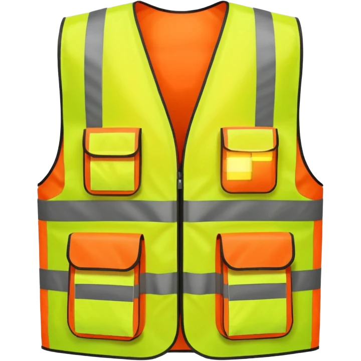 Safety Vest, neon orange reflective emoji