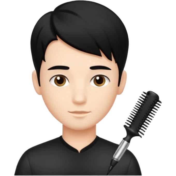 A beautiful boy salon Hairstylist in black hair emoji