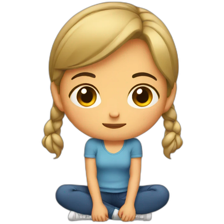 girl squats holding her head emoji