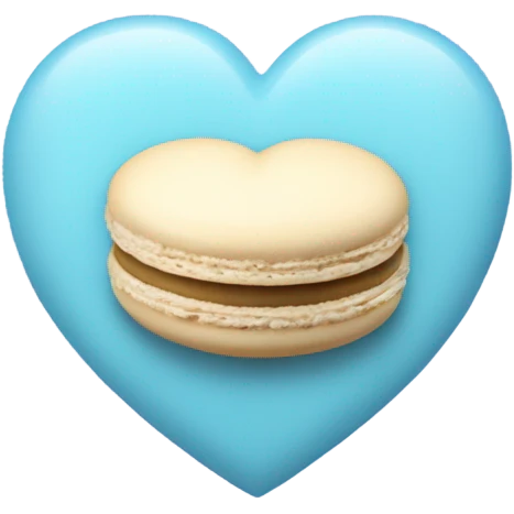 Light blue macaroon in shape of heart  emoji