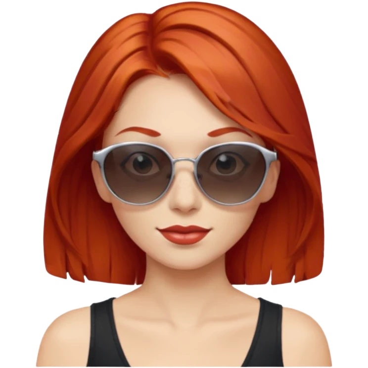 sunglasses red hair woman  emoji