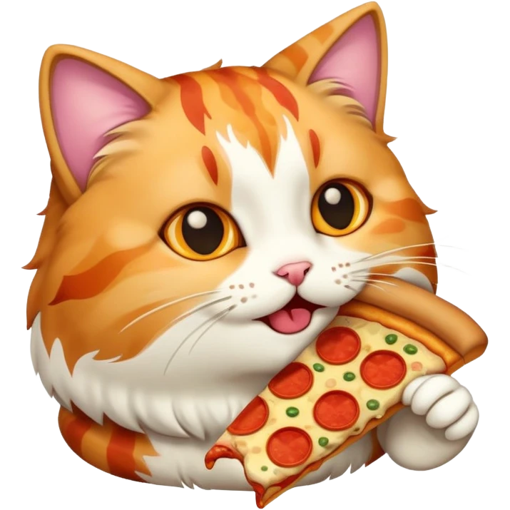 Cat eat pizza emoji
