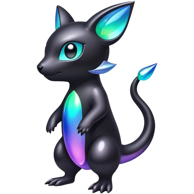 Modern Iridescent black dark fakemon emoji