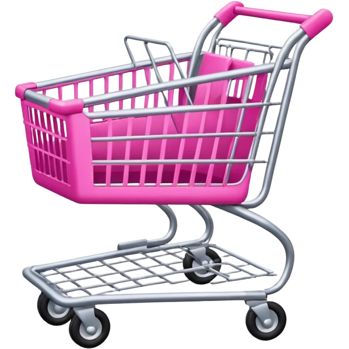 make shopping cart with pink tones. emoji