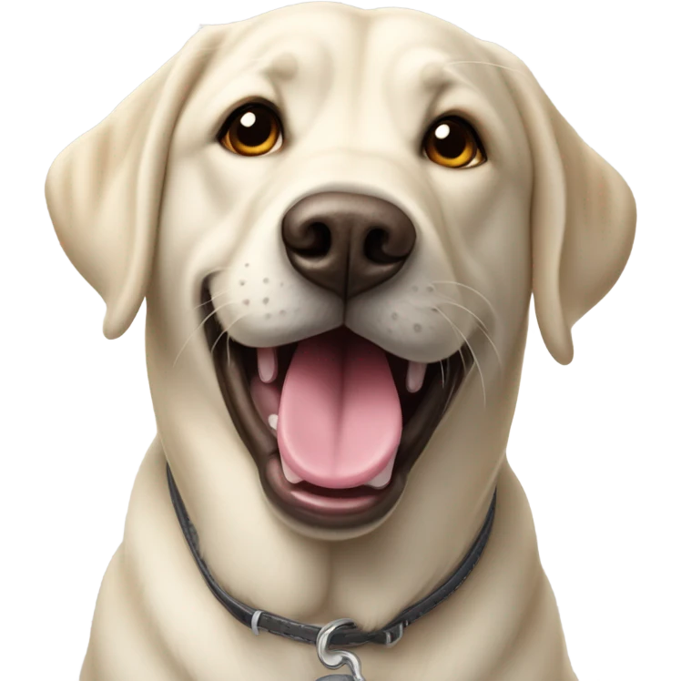 Salt and pepper Labrador tongue out emoji