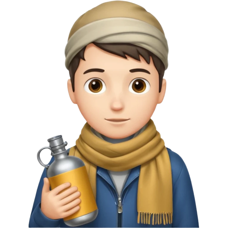 Boy + scarf + canteen emoji