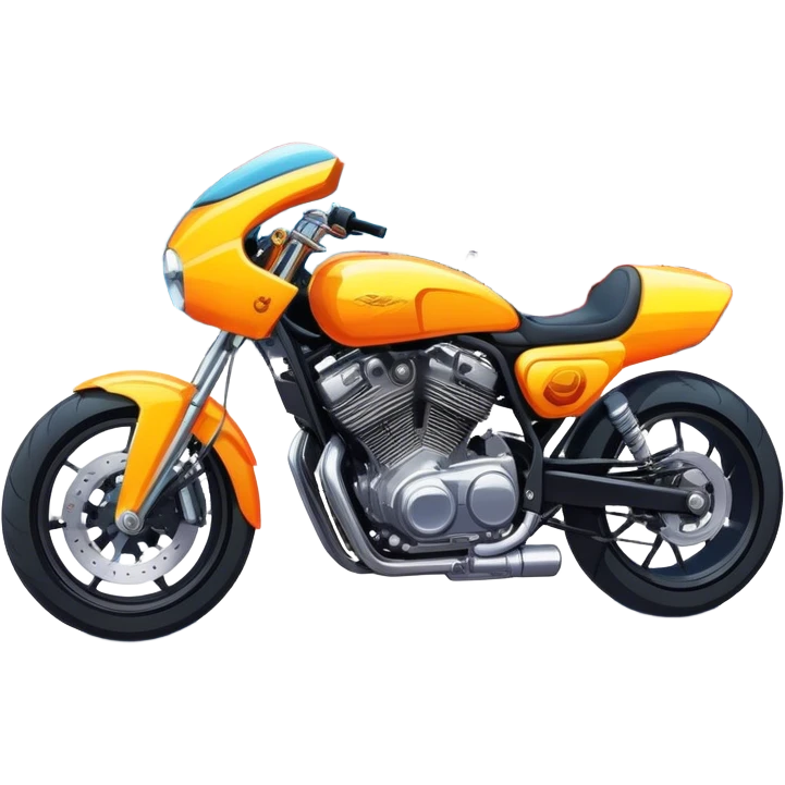 Custom tuned motorcycle and car, vibrant city background, bright colors, dynamic and detailed, modern style, urban atmosphere, high energy. emoji