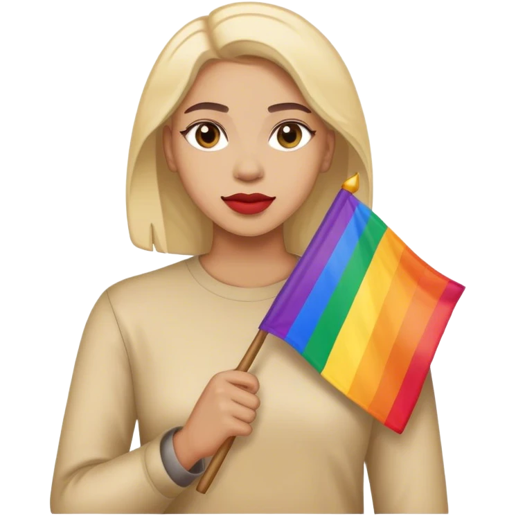woman with lgbt flag emoji