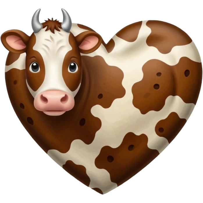 Cow print brown  heart emoji