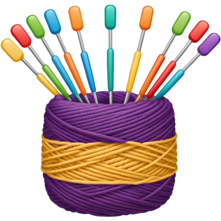yarn and knitting needles emoji