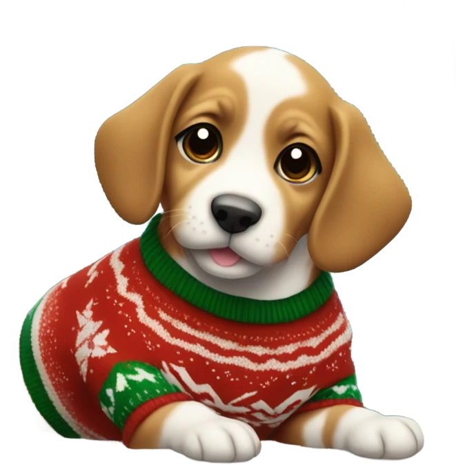 Christmas puppy emoji