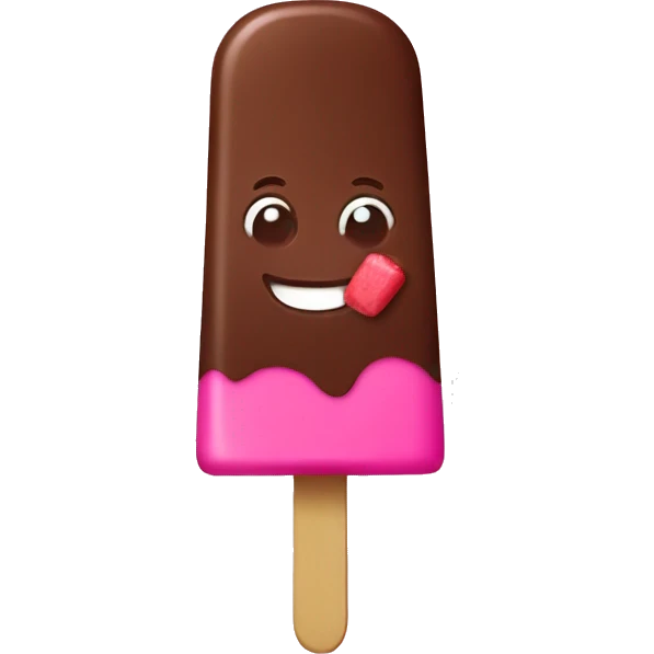 pink popsicle with chocolate emoji