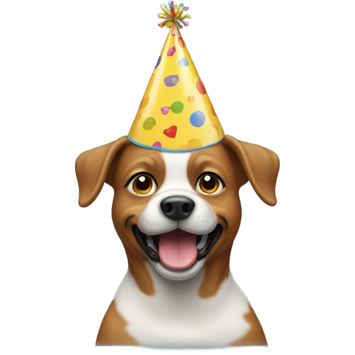 Invisible dog with a birthday hat emoji