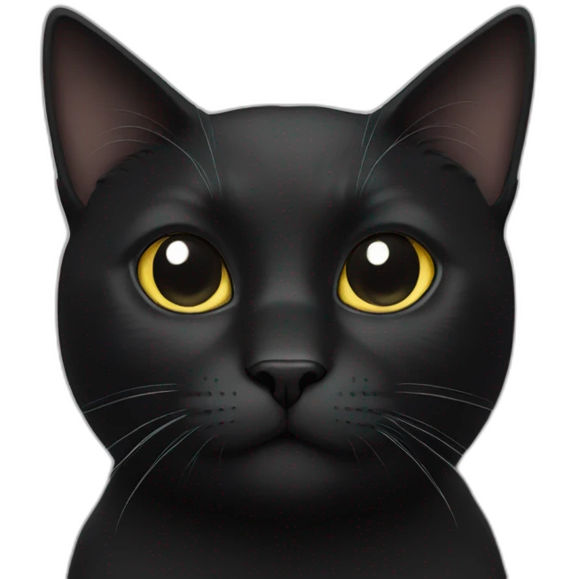 black cat with white emoji