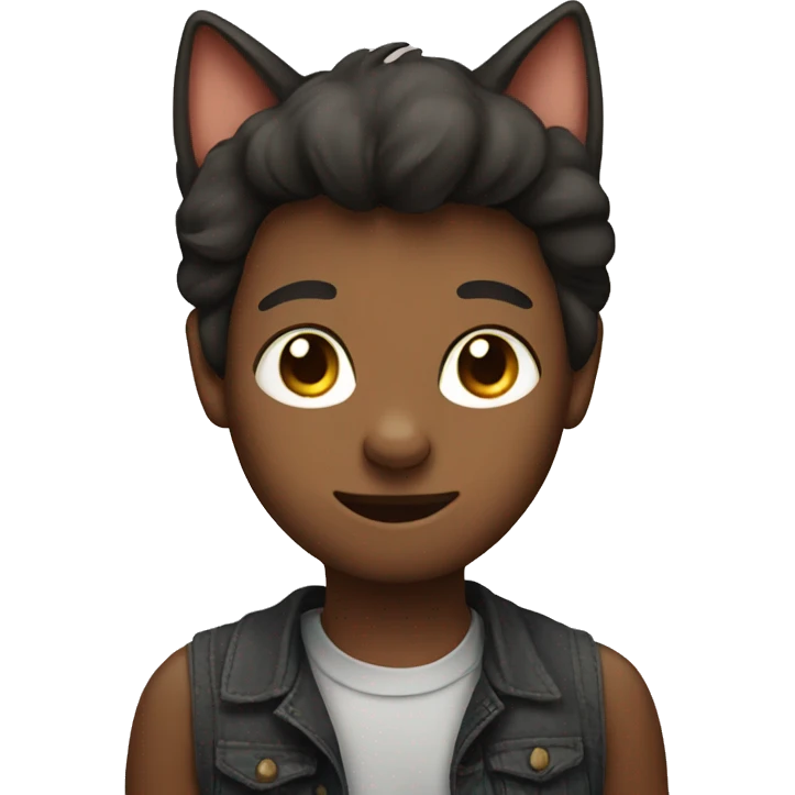 human emoji with cat face emoji