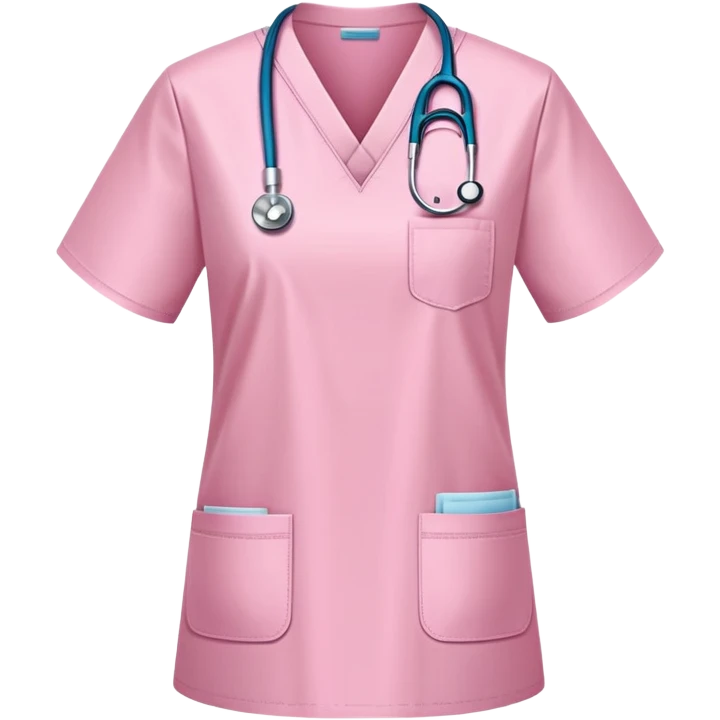 light pink medical scrubs uniform folded neatly without any human wearing it emoji
