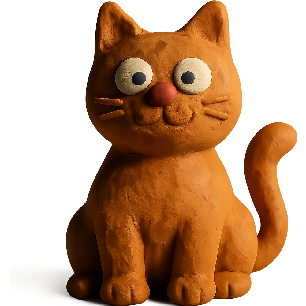 claymation style cat emoji