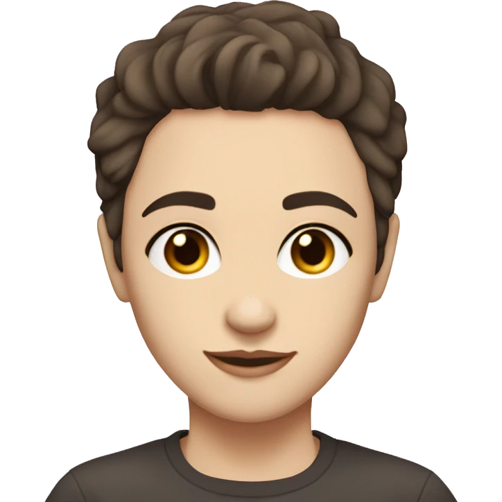 pale skinned dark short hair brown eyes masc lesbian  emoji