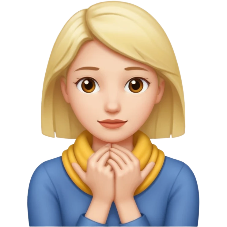 woman holding arms around her neck emoji