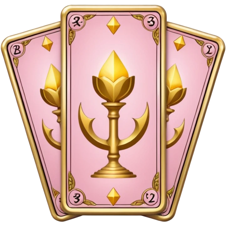 Three Tarot cards light pink  emoji
