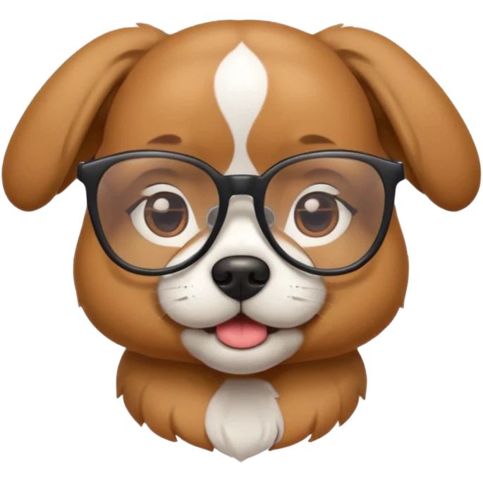 a cute doggy with glasses emoji