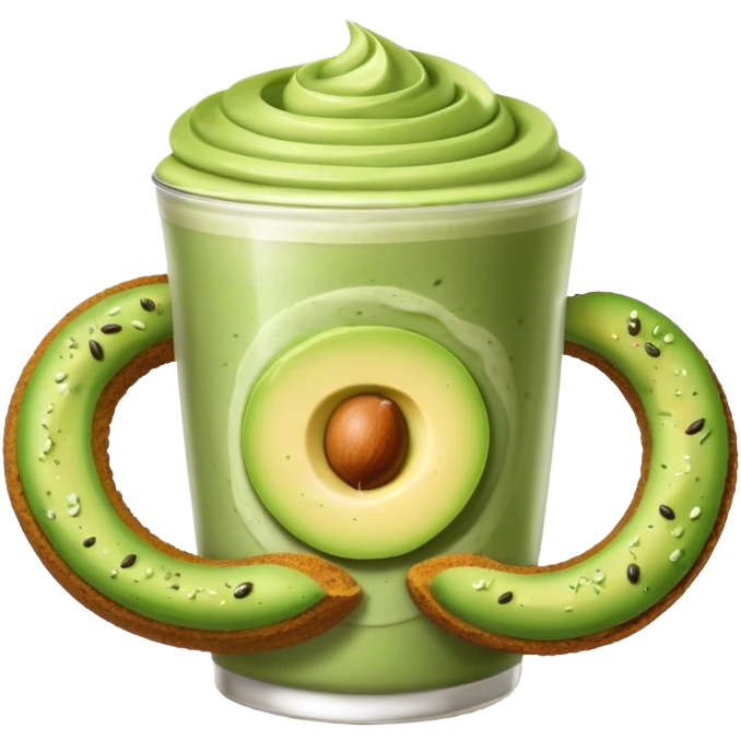 matcha with an avocado bagel emoji