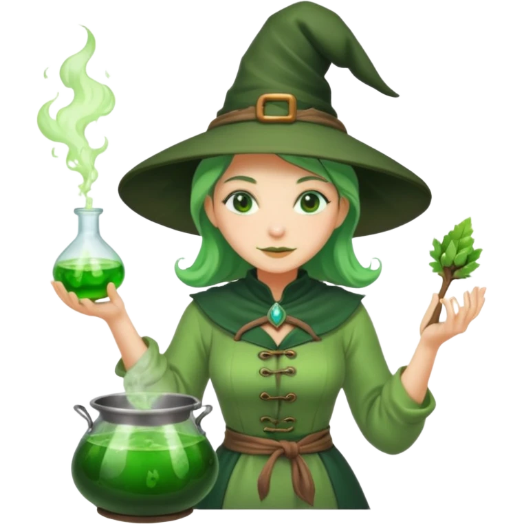 green witch cooking potion emoji