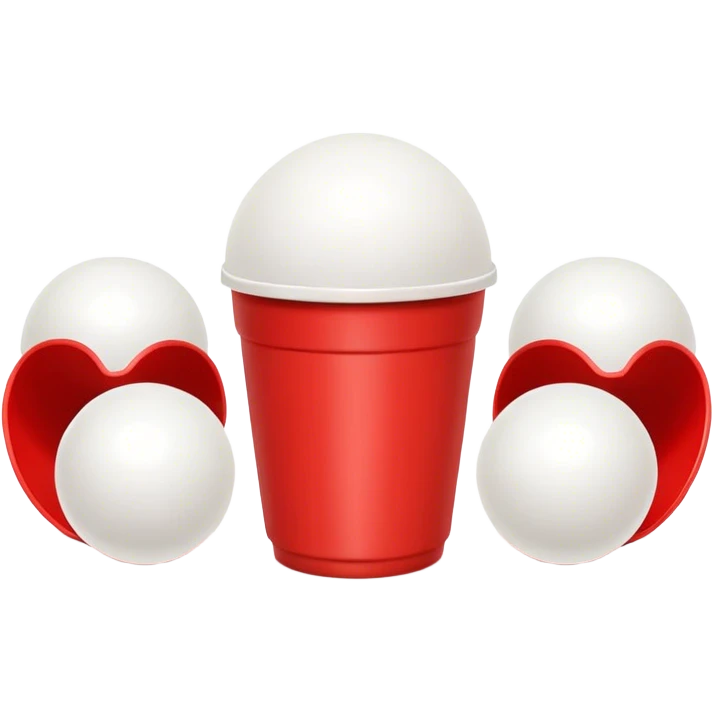 a couple red cups and white ping pong balls emoji