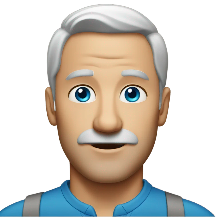 Middle aged man blue eyes emoji