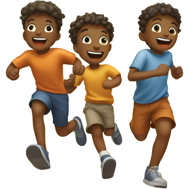 boys enjoying sunny day emoji