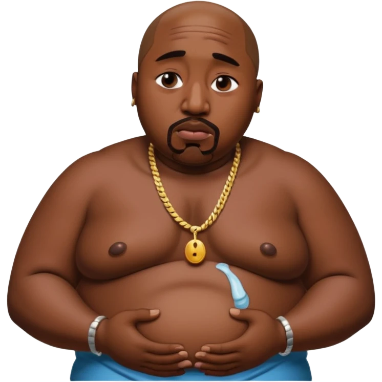 tupac, crying, really fat and obese belly emoji