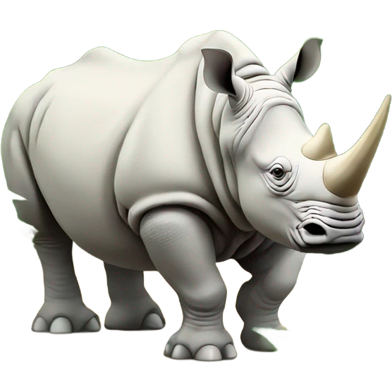 White rhino standing in a garden of hemp plants emoji