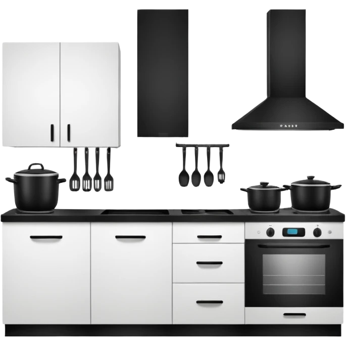 mono chrome kitchen  emoji